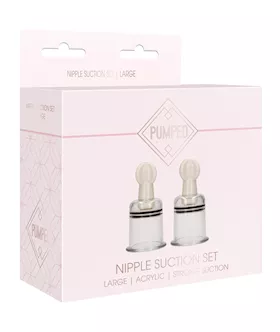 Shots Pumped Nipple Suctions Set - Large Clear