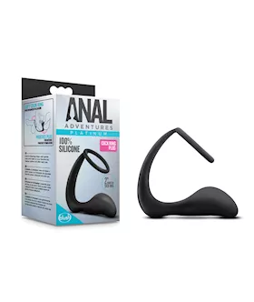 Blush Anal Adventures Cock Ring Plug - Black