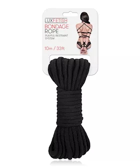 Lux Fetish Bondage Rope - 10m/33 Ft Black