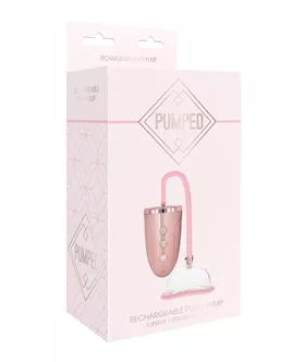 Shots Pumped Automatic Rechargeable Pussy Pump Set - Rose Gold