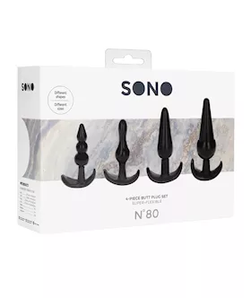 Shots Sono No. 8 Butt Plug - Black Set Of 4