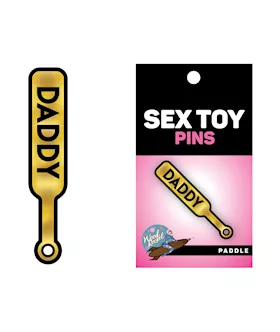 Wood Rocket Sex Toy Daddy Paddle Pin - Gold