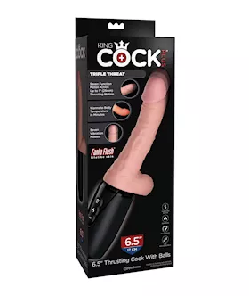King Cock Plus Thrusting, Warming & Vibrating  6.5" Triple Threat Dong