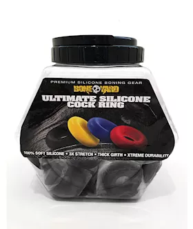 Boneyard Ultimate Silicone Cock Ring Fishbowl - Black Bowl Of 50