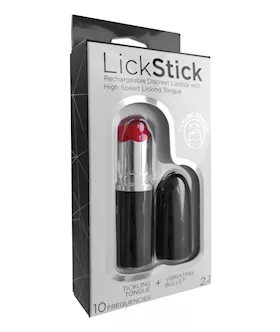 Lick Stick Rechargeable Discreet Lipstick Bullet W/high Speed Licking Tongue