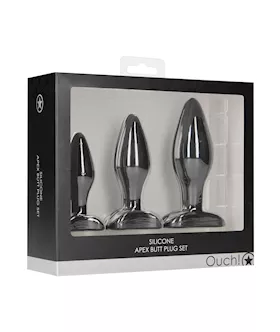 Shots Ouch Apex Butt Plug Set - Black