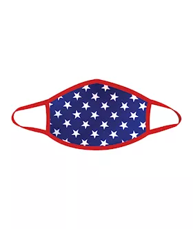 Neva Nude Murica Usa Blue Star Mask W/100% Cotton Liner Red Lg