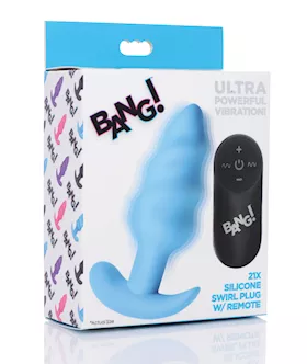 Bang! 21x Vibrating Butt Plug W/remote Control - Blue