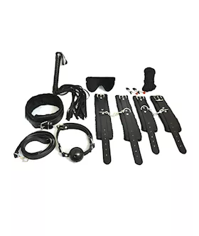Plesur Everything Bondage 12 Piece Kit - Black