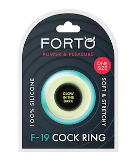 Forto F-19 Two Tone Liquid Silicone Cock Ring - Black/glow In The Dark