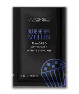 Wicked Sensual Care Water Based Lubricant - .1 Oz Blueberry Muffin
