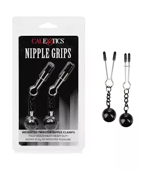 Nipple Grips Weighted Tweezer Nipple Clamps  -silver