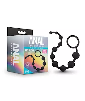 Blush Anal Adventures Platinum Silicone 10 Anal  Beads - Black