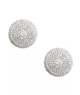 Neva Nude Burlesque Big O Crystal Jewel Reusable Silicone Pasties - Silver O/s