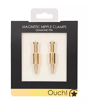 Shots Ouch Pin Magnetic Nipple Clamps - Gold