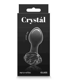 Crystal Rose Butt Plug - Black