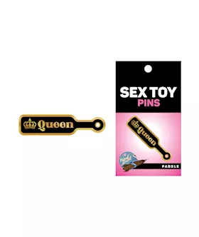 Wood Rocket Sex Toy Queen Paddle Large Pin - Black/gold