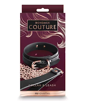 Bondage Couture Collar & Leash - Black