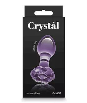Crystal Flower Butt Plug - Purple