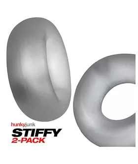 Hunky Junk Stiffy 2 Pack Cockrings - Clear Ice