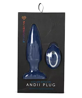 Nu Sensuelle Andii Vertical Roller Motion Butt Plug - Navy
