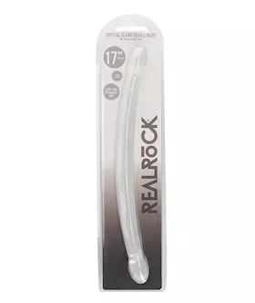Shots Realrock Crystal Clear 17" Double Dildo  - Transparent
