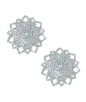 Neva Nude Ice Crystal Jewel Reusuable Silicone Nipple Pasties - Clear O/s