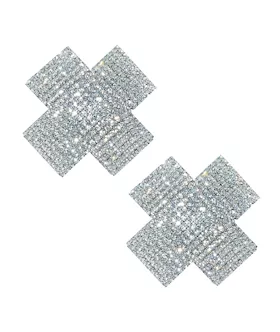  Neva Nude Cross Crystal Jewel Reusable Silicone Nipple Pasties - Clear O/s