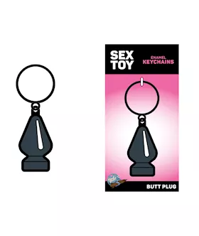 Wood Rocket Sex Toy Butt Plug Keychain - Black