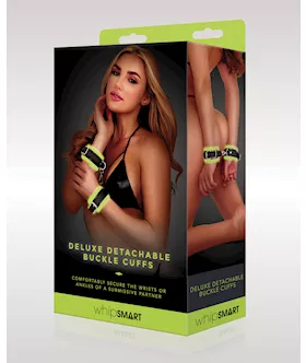 Whipsmart Glow In The Dark Deluxe Detachable Buckle Cuffs - Green