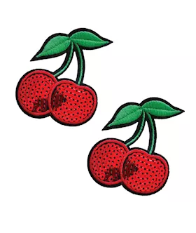 Neva Nude Sequin Cherry Pasties (2 Wears) - Red O/s
