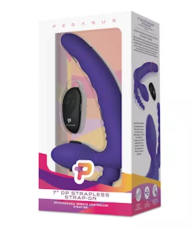 Pegasus 7" Strapless Strap On W/remote - Purple