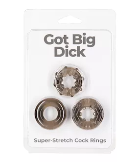 Got Big Dick 3 Pack Cock Rings - Black