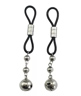 Bijoux De Nip Nipple Halos W/silver Bells - Black