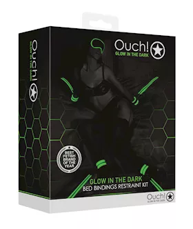 Shots Ouch Bed Bindings Restraint Kit - Glow In The Dark