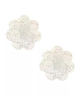Neva Nude Lace Petal Flower Pasties - White O/s