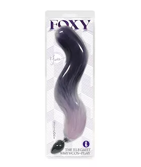Foxy Fox Tail Silicone Butt Plug - Purple Gradient