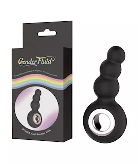 Gender Fluid Quiver Anal Ring Bead Vibe - Black