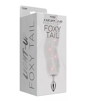 Foxy Tail Light Up Faux Fur Butt Plug - White