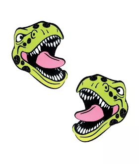 Neva Nude Black Light  Dinosaur Pasties - Green O/s