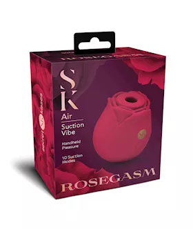 Secret Kisses Rosegasm Air Rose Bud Suction Clitoral Vibe - Red
