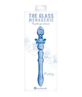 Glass Menagerie Puppy Glass Dildo - Dark Blue