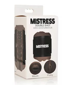 Curve Toys Mistress Double Shot Mini Masturbator Mouth & Pussy  - Dark