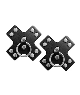 Nipplicious Seducer Leather Pasties W/ring - Black