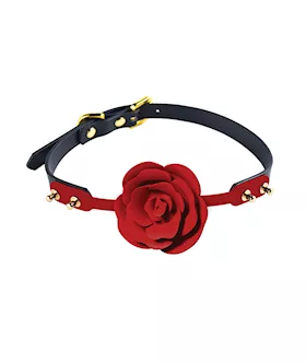 Zalo Rose Ball Gag - Red/black