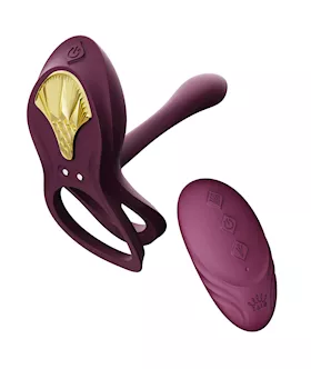 Zalo Bayek Vibrating Couples Ring W/remote - Velvet Purple