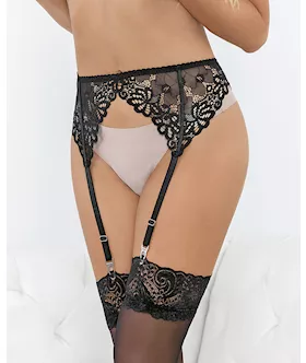 Lace Romance Garterbelt Black Xl