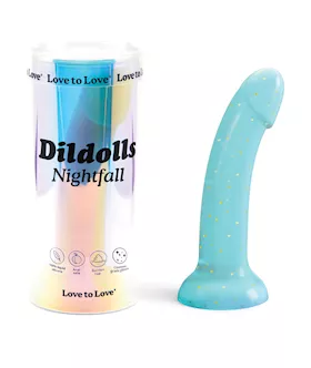 Love To Love Curved Suction Cup Dildolls Nightfall - Blue