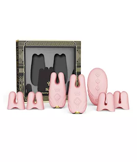 Zalo Nave Vibrating Nipple Clamps - Coral Pink