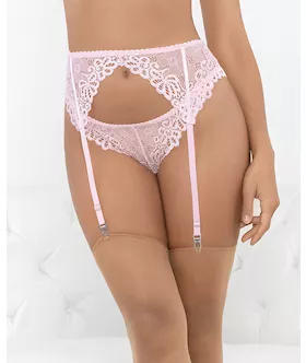 Lace Romance Garterbelt Pink Xl